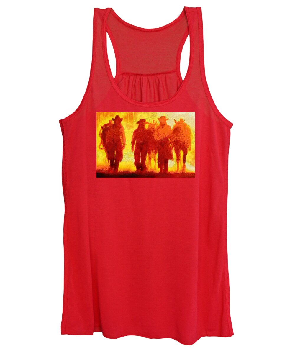Cowboys Women's Tank Top featuring the digital art Cowpeople by Caito Junqueira