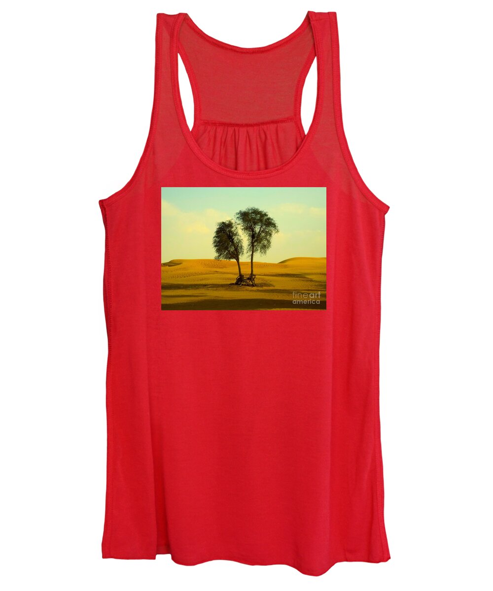 Landscape Women's Tank Top featuring the photograph Desert Trees by Barbara Von Pagel