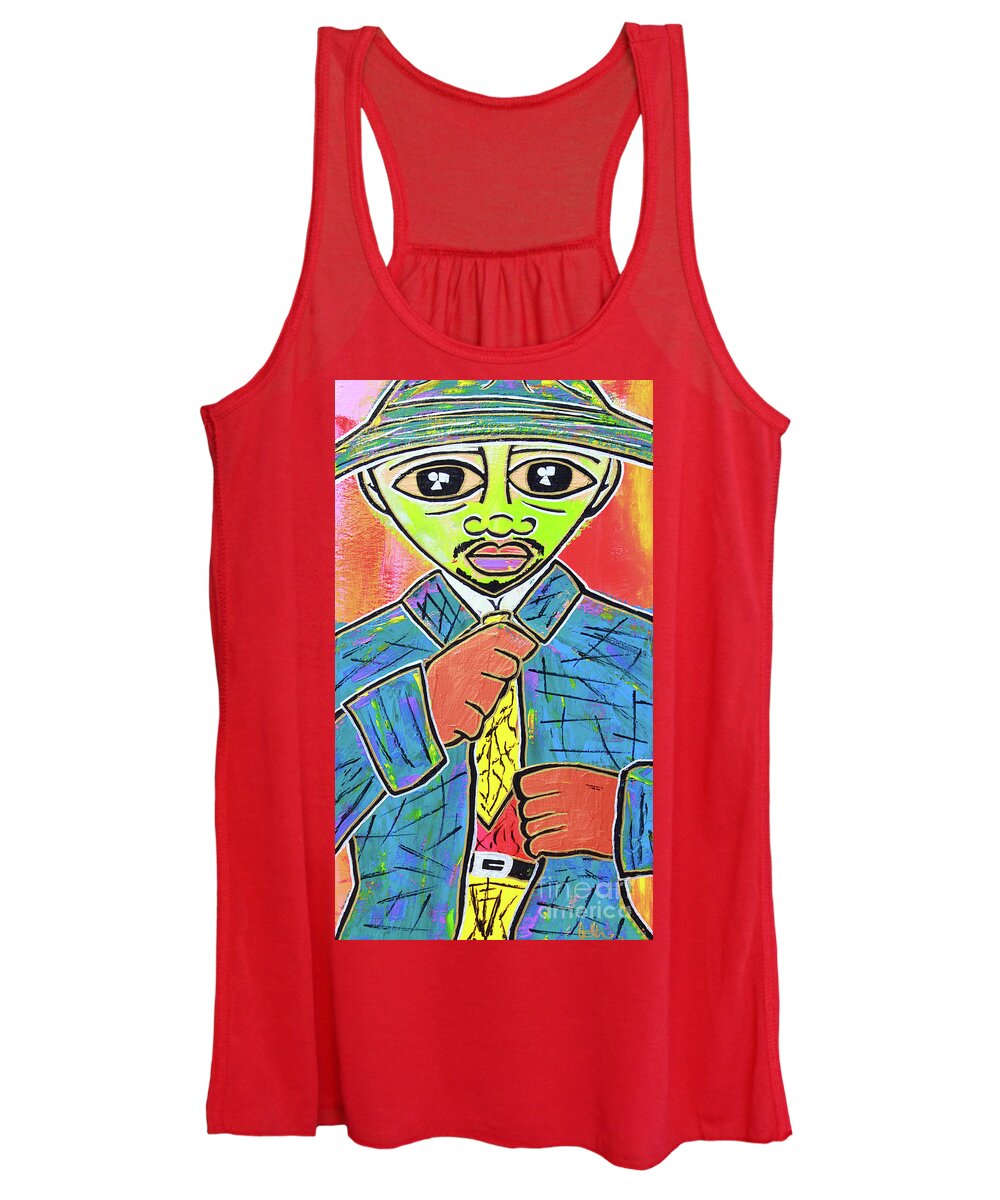  Women's Tank Top featuring the painting Dipped and Dapper by Odalo Wasikhongo