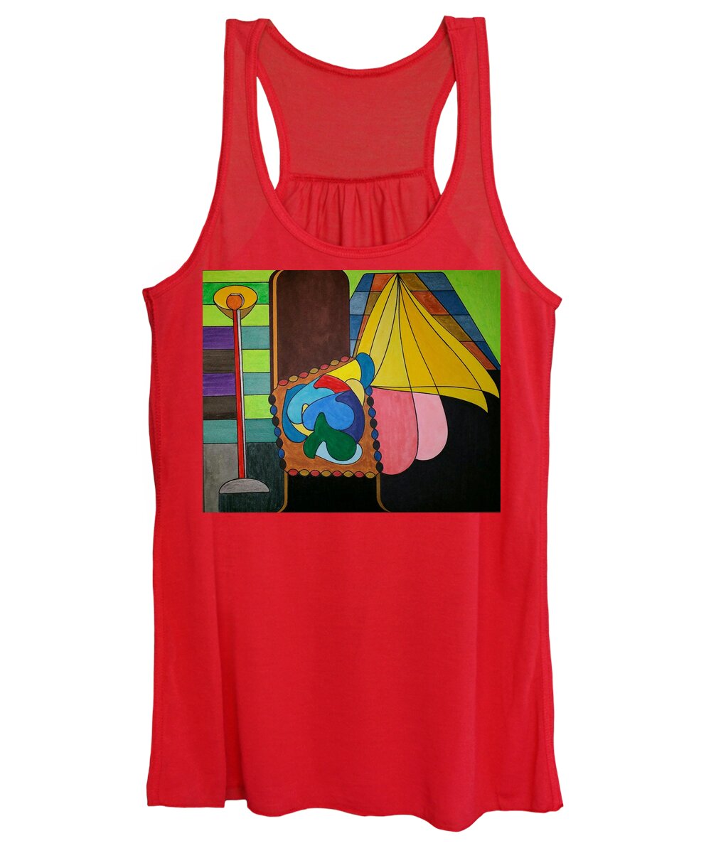 Geometric Art Women's Tank Top featuring the painting Dream 286 by S S-ray
