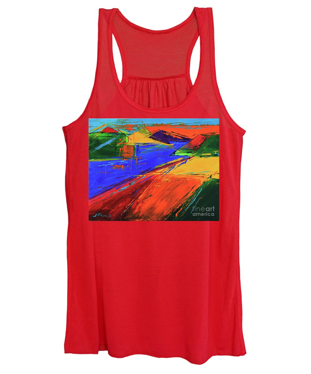 Art Women's Tank Top featuring the painting Electric Color by Jeanette French