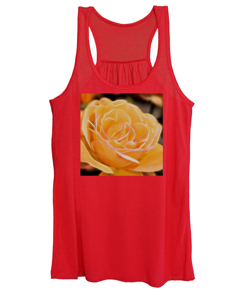 Plant Women's Tank Top featuring the photograph Electric Yellow Rose by Michael Moriarty