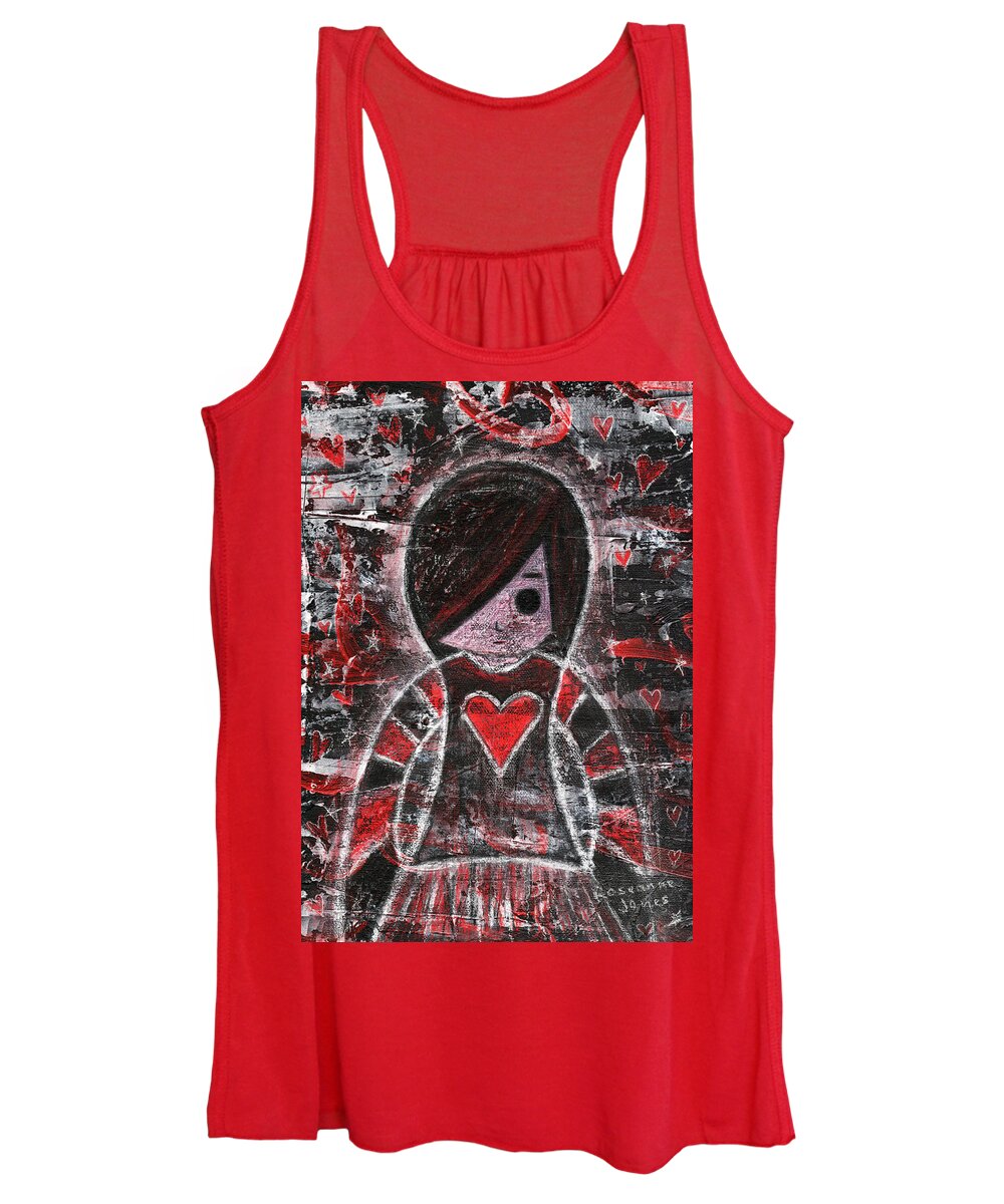 Emo Women's Tank Top featuring the mixed media Emo Girl by Roseanne Jones