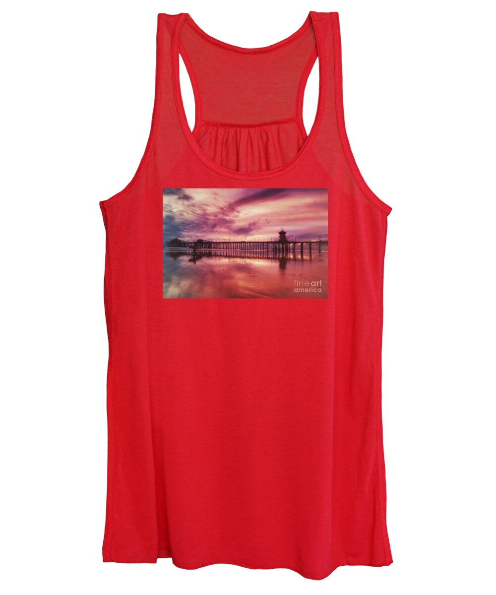 Pier Women's Tank Top featuring the photograph End of Days at the Pier by Susan Gary