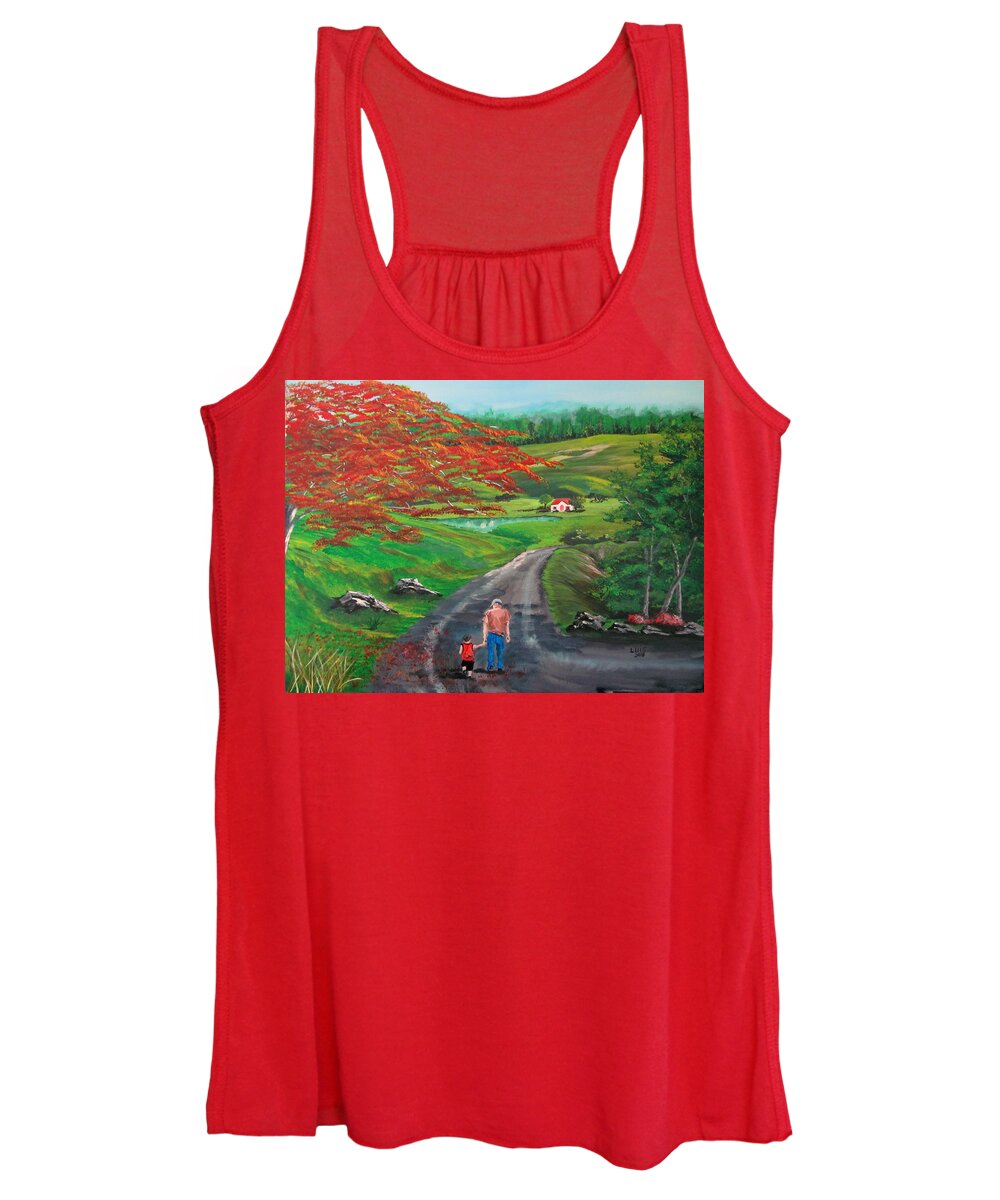 Flamboyant Women's Tank Top featuring the painting Endless Love by Luis F Rodriguez