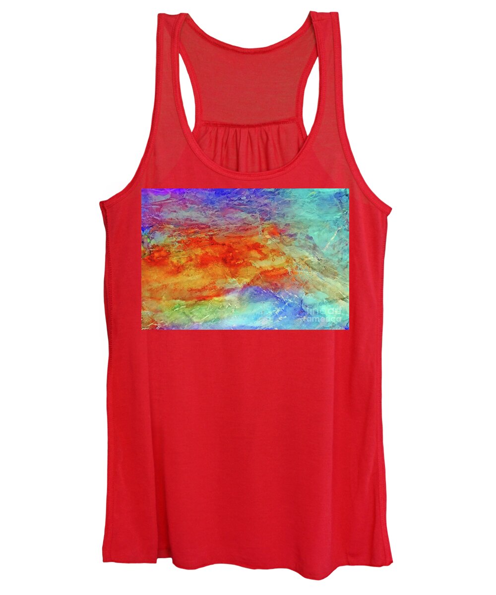 Abstract Women's Tank Top featuring the painting Energy Flowing by Eunice Warfel