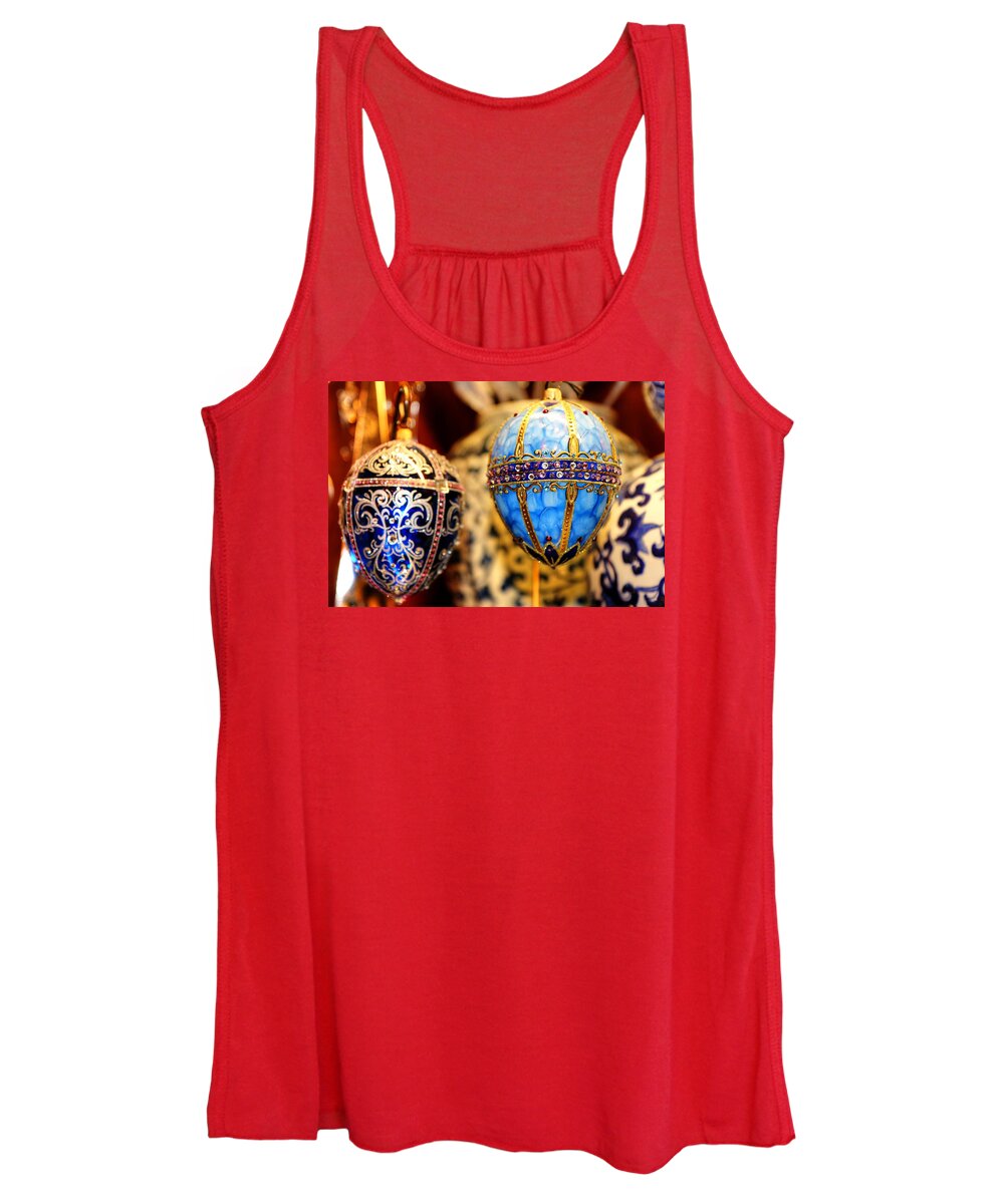Christmas Women's Tank Top featuring the photograph Faberge Holiday Eggs by Carol Montoya