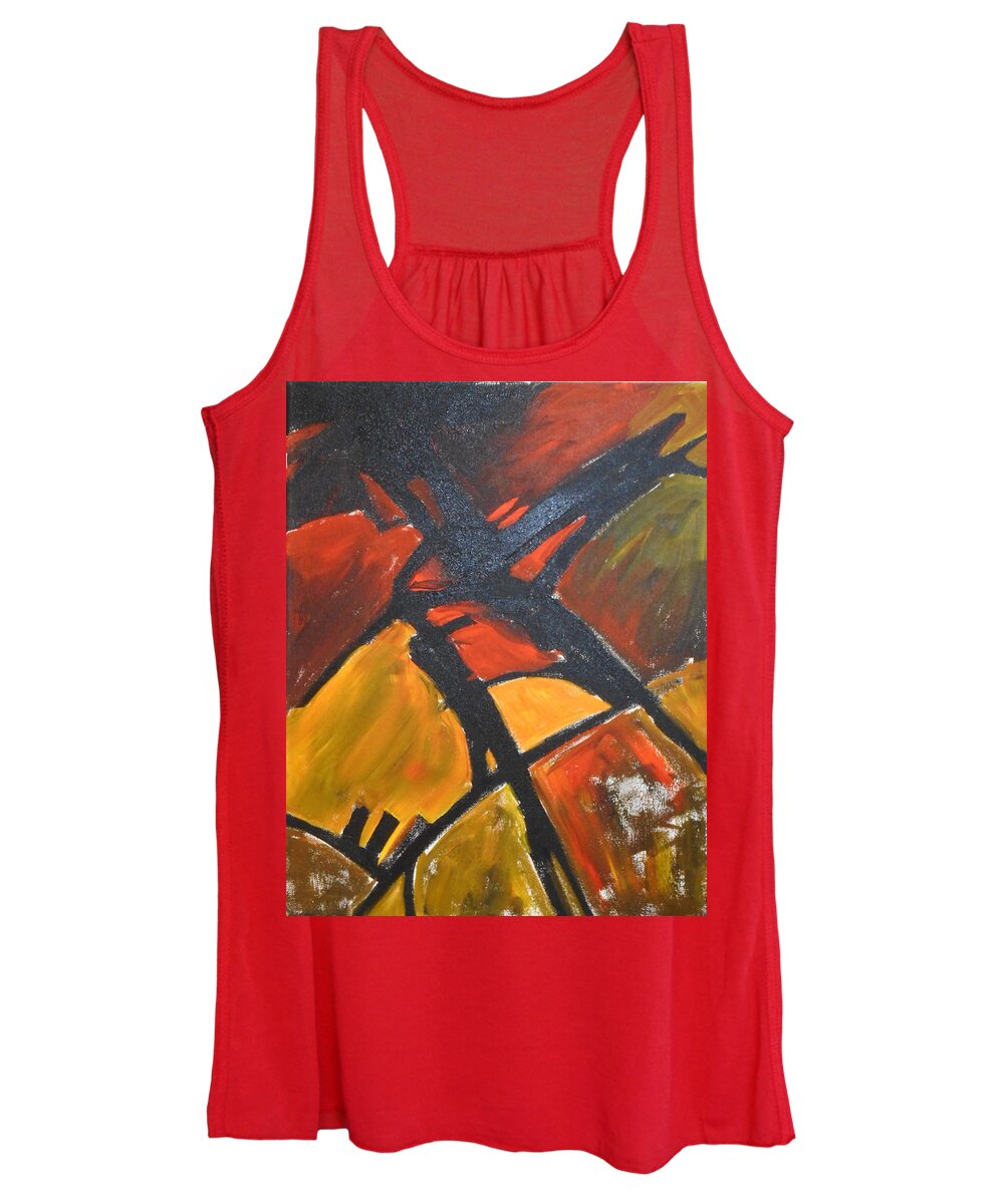 Landscape Women's Tank Top featuring the painting Farmlands by Sharon Cromwell