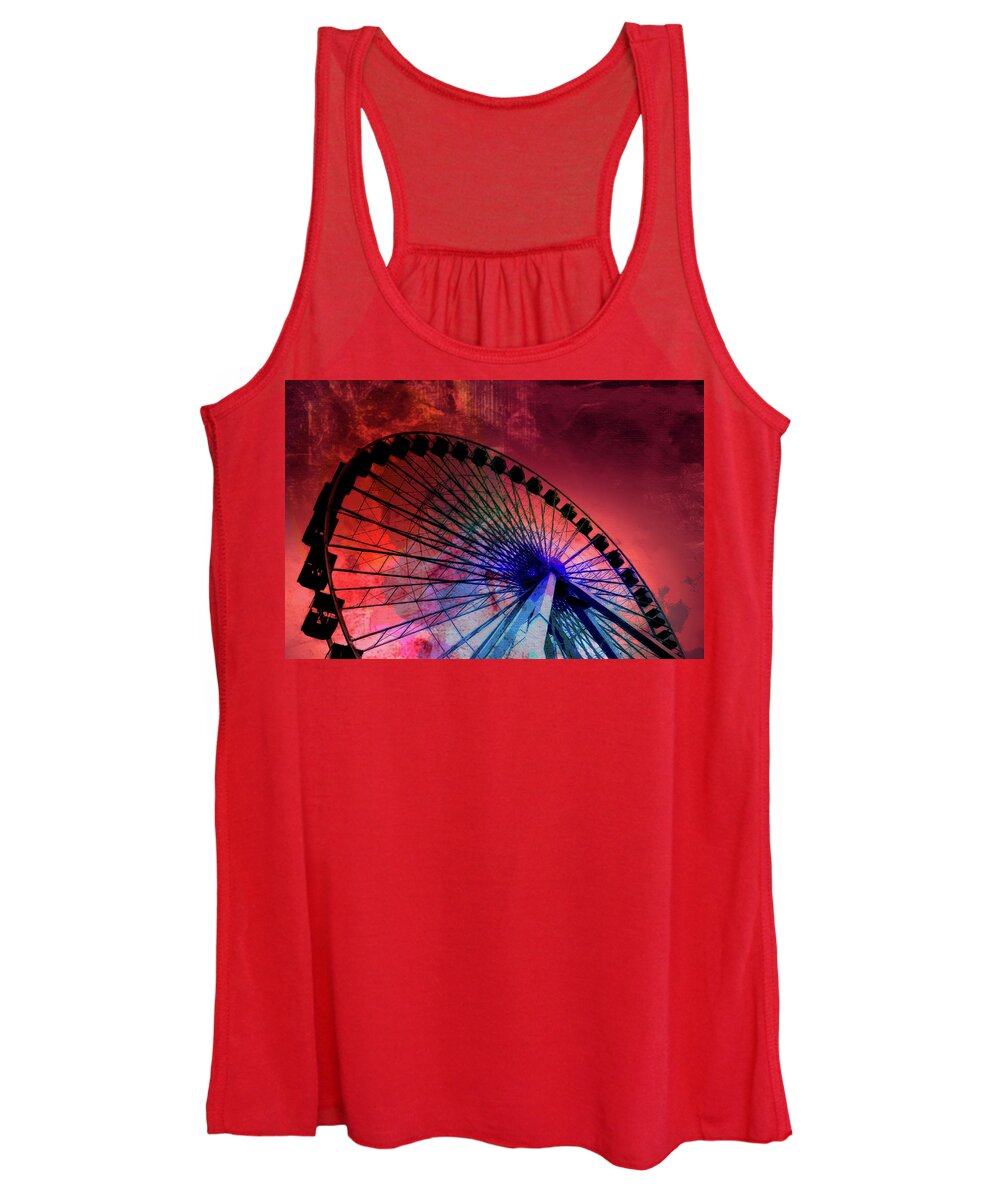 Louvre Women's Tank Top featuring the mixed media Ferris 8 by Priscilla Huber