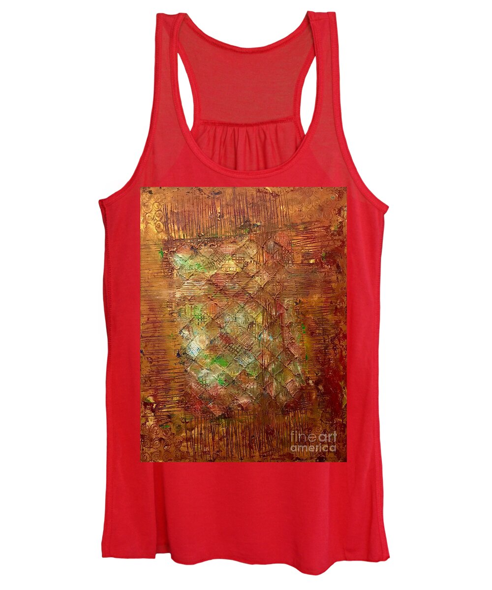 Fire Women's Tank Top featuring the painting In the Fire by Wonju Hulse
