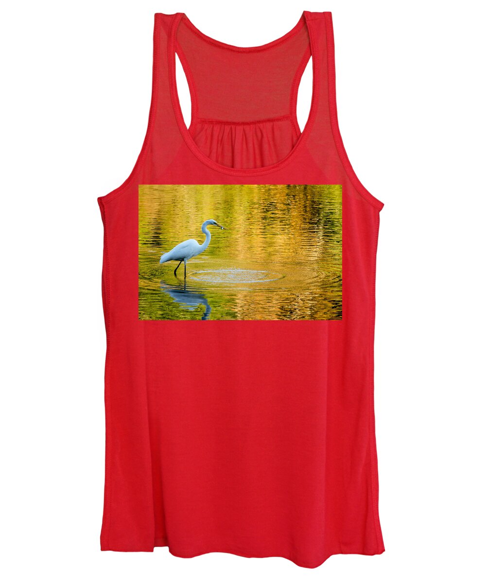 Sunset Women's Tank Top featuring the photograph Fishing 2 by Wade Brooks