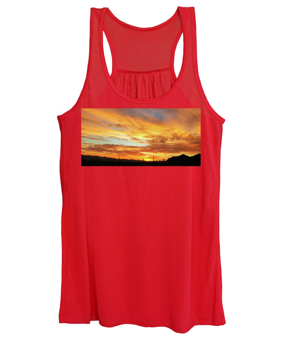 Deserts Women's Tank Top featuring the photograph Flaming Orange by Elaine Malott