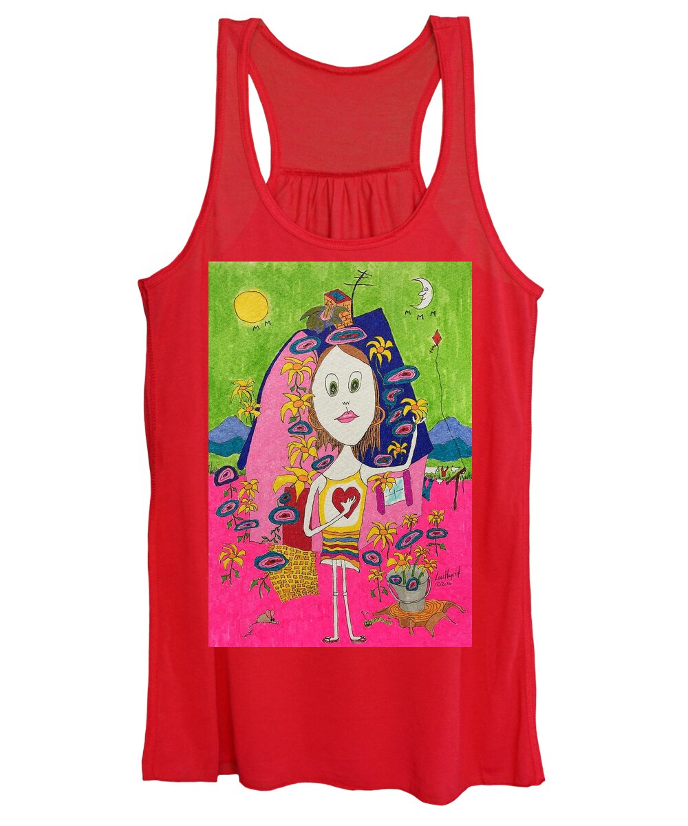  Women's Tank Top featuring the painting Flower Child by Lew Hagood
