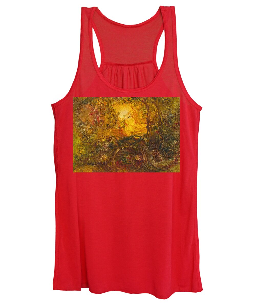 Forest Women's Tank Top featuring the painting Forest Light 60 by David Ladmore