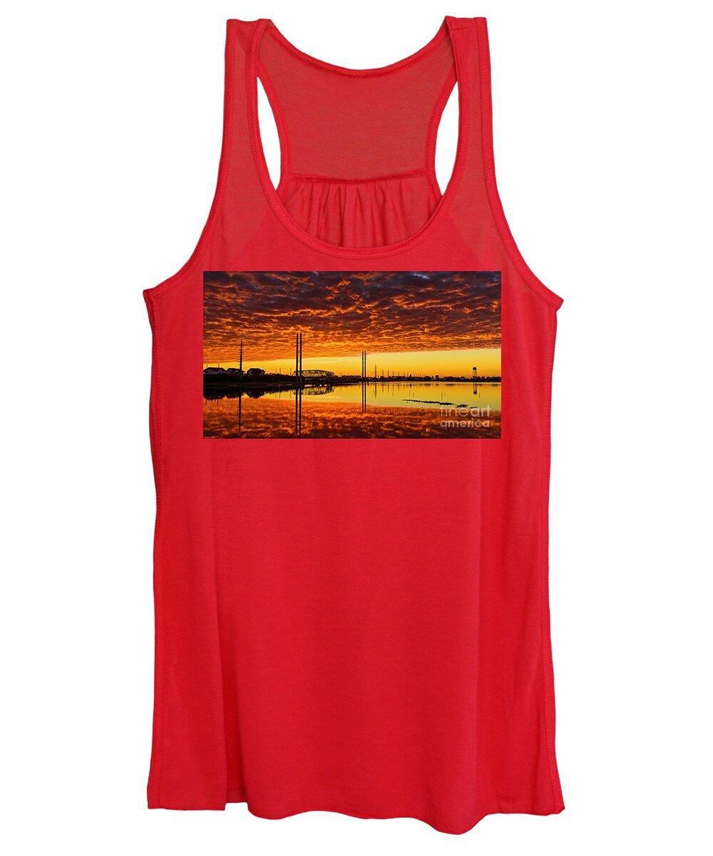 Surf City Women's Tank Top featuring the photograph Swing Bridge Heat by DJA Images