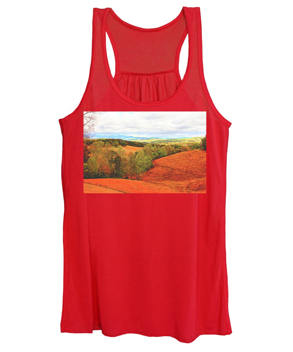 Hill Women's Tank Top featuring the photograph Hill With A View by Lorraine Baum
