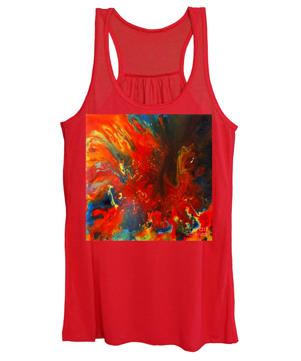 Abstract Painting Women's Tank Top featuring the painting Hyperspace Journey by Jarek Filipowicz