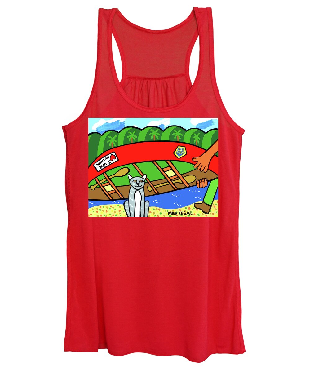 Canoe Women's Tank Top featuring the painting I Love My Canoe by Mike Segal