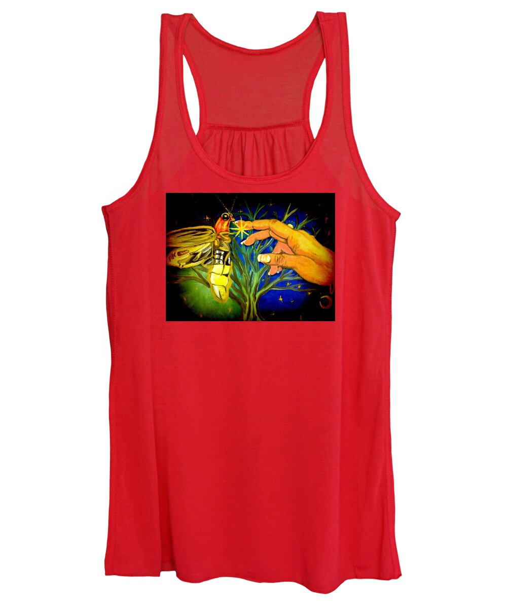 Firefly Women's Tank Top featuring the painting Illumination by Alexandria Weaselwise Busen