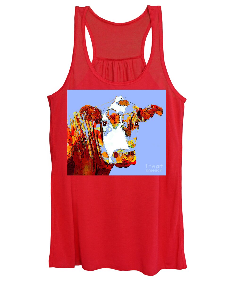 Cow Women's Tank Top featuring the photograph Purple Cow by Joyce Creswell
