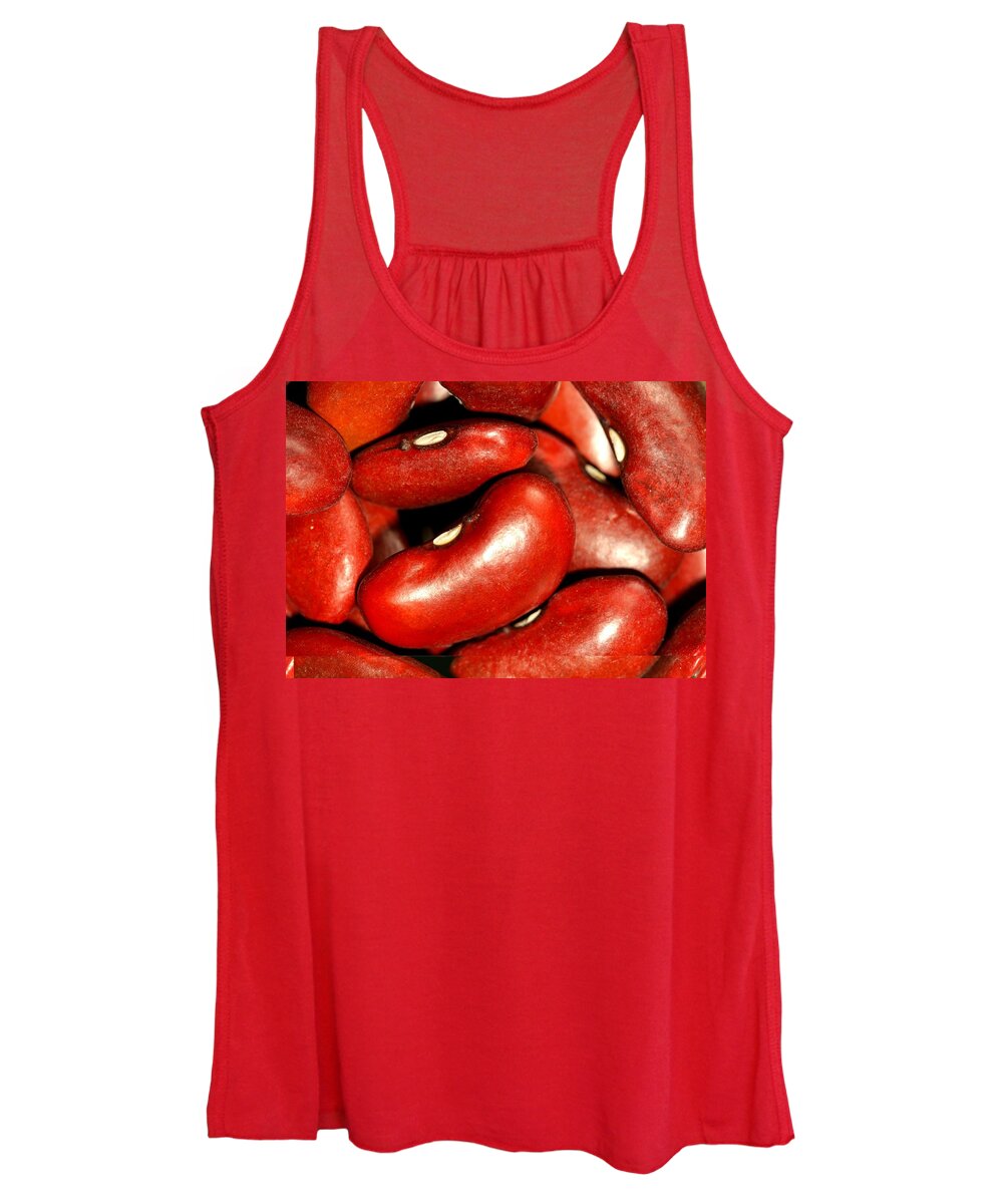 Kidney Beans Chili Bean Red Food Macro Close-up Women's Tank Top featuring the photograph Kidney Beans by Ian Sanders