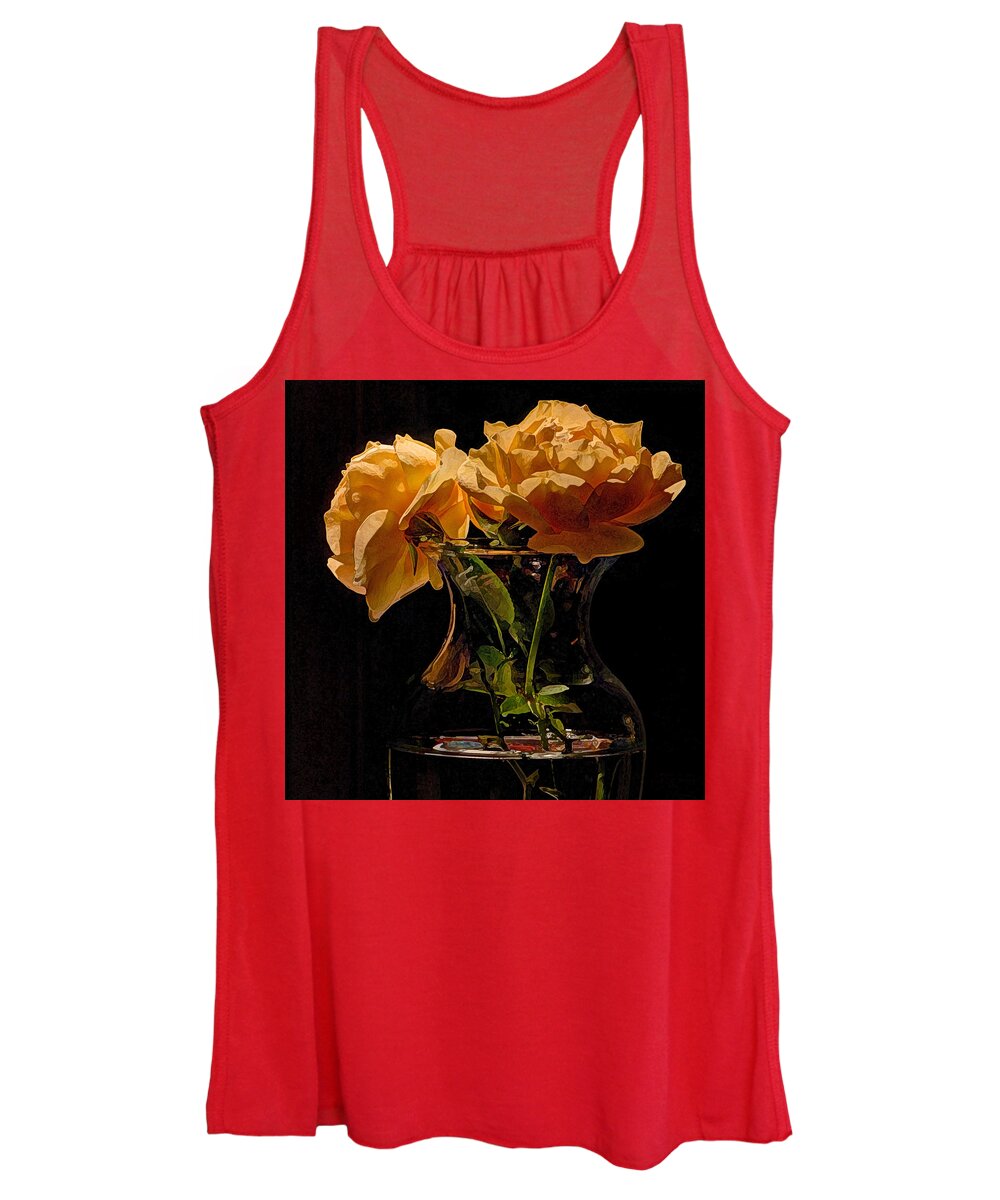 Rose Women's Tank Top featuring the photograph Last of the roses by Karen Smale