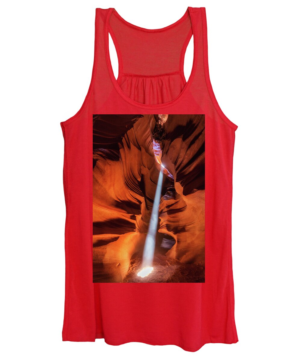 Abstract Women's Tank Top featuring the photograph Light in Antelope Canyon by Alex Mironyuk