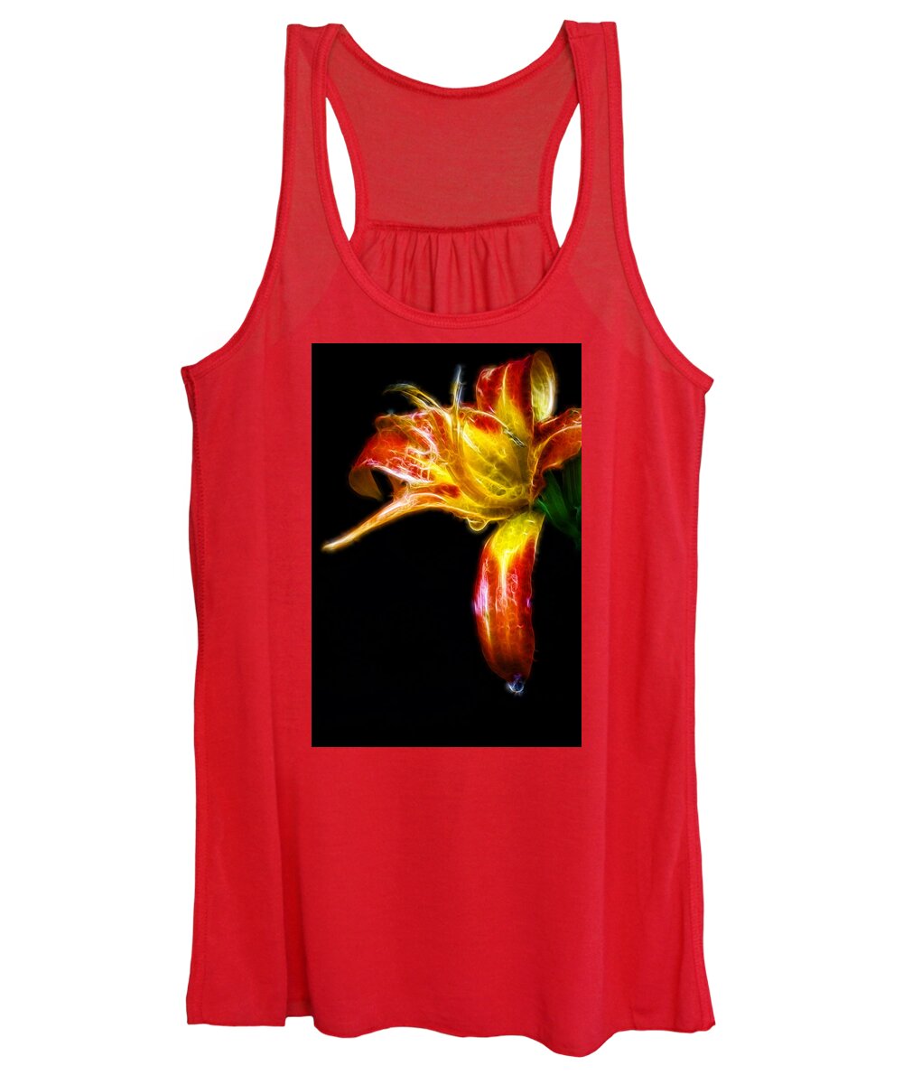 Fractals Women's Tank Top featuring the photograph Liquid Lily by Cameron Wood