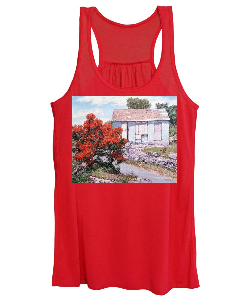 Eddie Women's Tank Top featuring the painting Little Poinciana by Eddie Minnis
