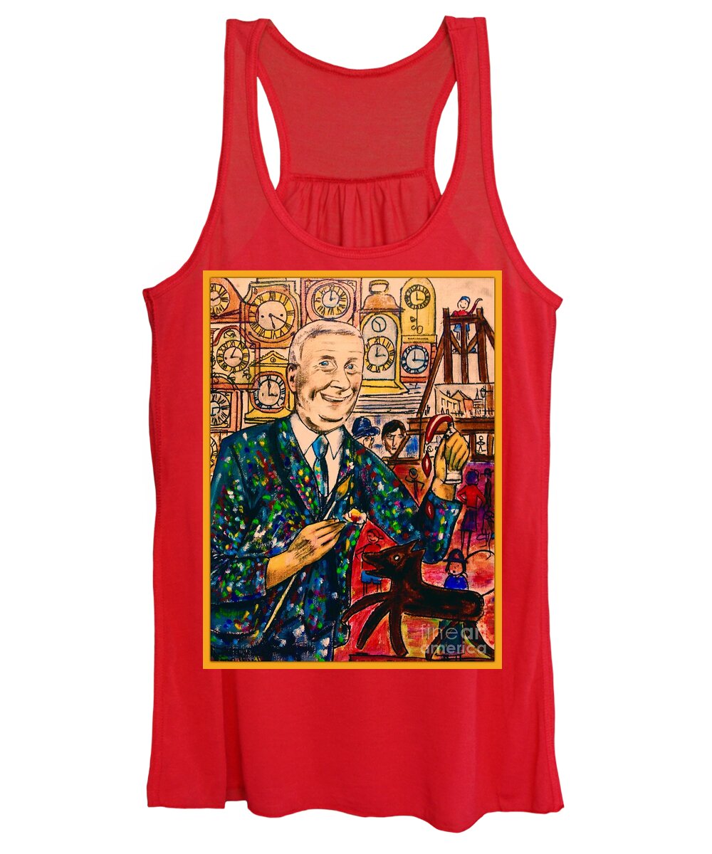 L S Lowry Women's Tank Top featuring the painting Lowry's Painting Suit Framed by Joan-Violet Stretch