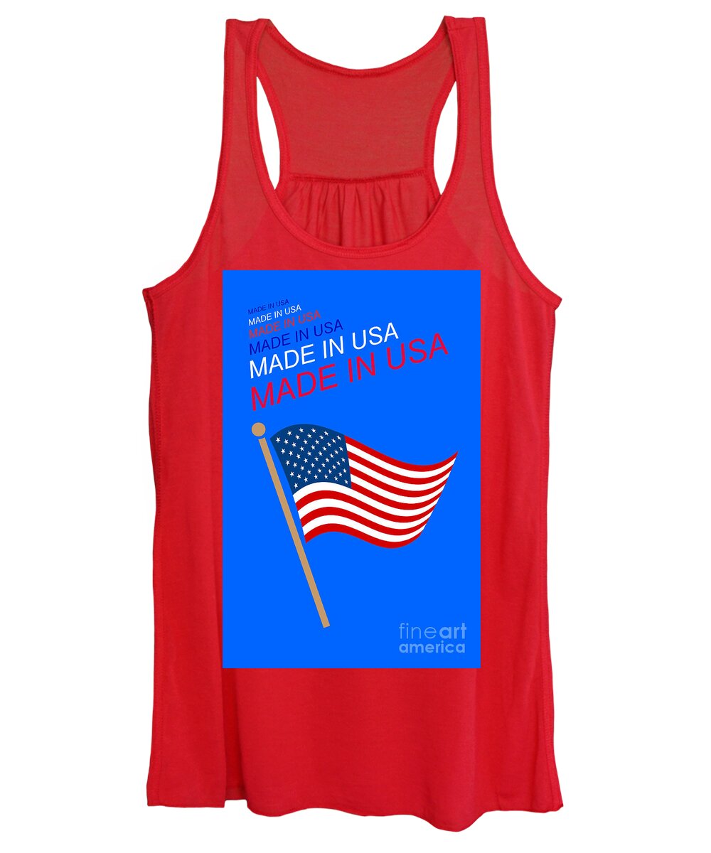 Made In Usa Women's Tank Top featuring the digital art Made In Usa by John Shiron