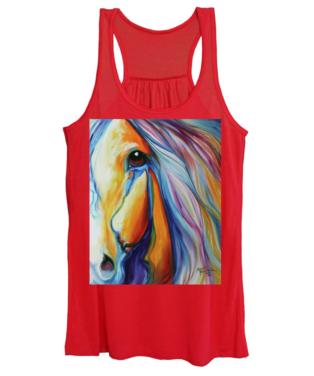 Horse Women's Tank Top featuring the painting Majestic Equine 2016 by Marcia Baldwin
