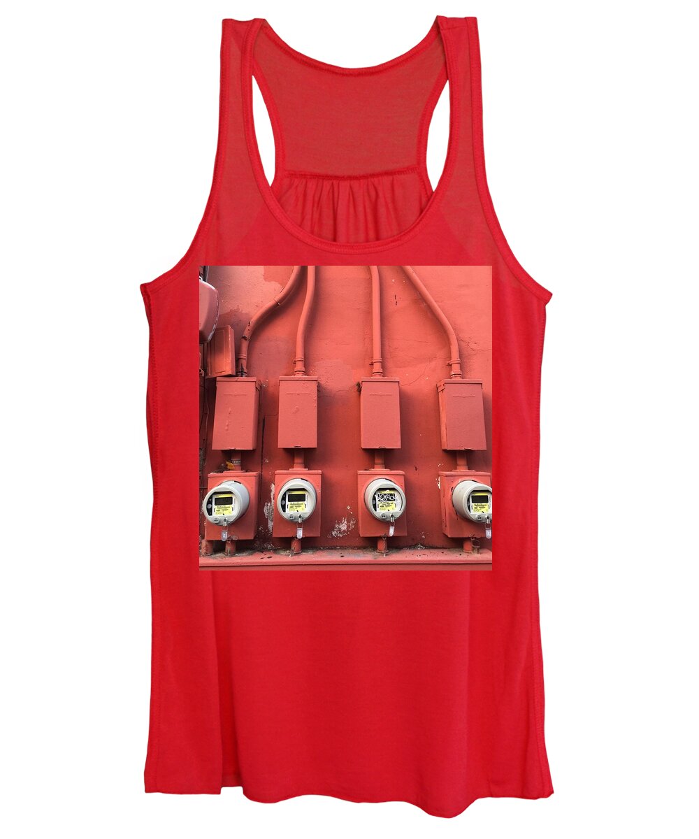 Meters Women's Tank Top featuring the photograph Meter Reader Red 2 by Gia Marie Houck