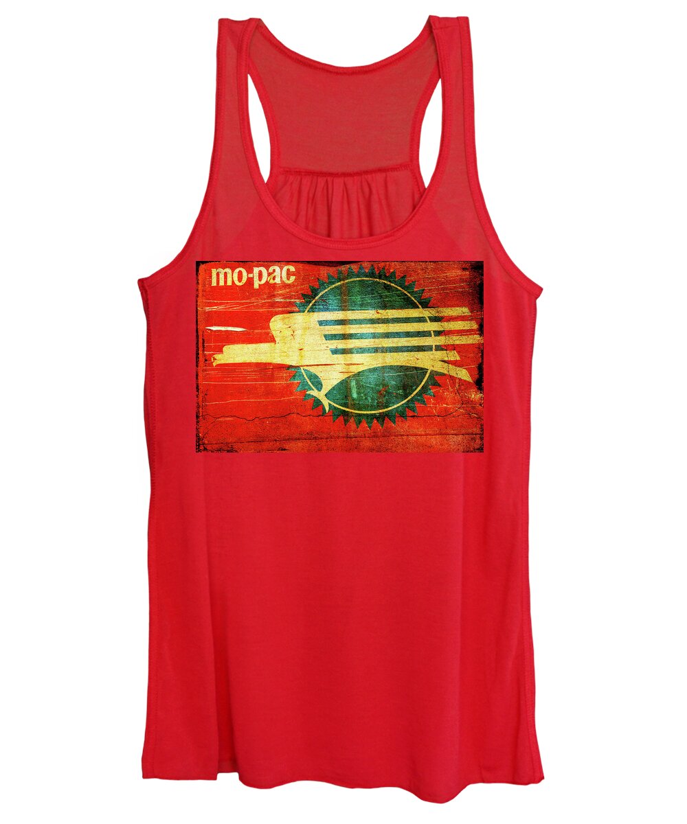 Caboose Women's Tank Top featuring the photograph Mo-Pac Caboose by Toni Hopper
