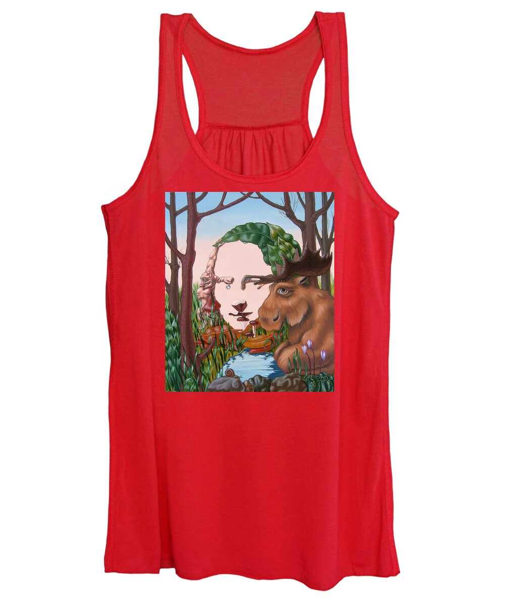  Hidden Portet Women's Tank Top featuring the painting Mona Lisa . Earth by Victor Molev