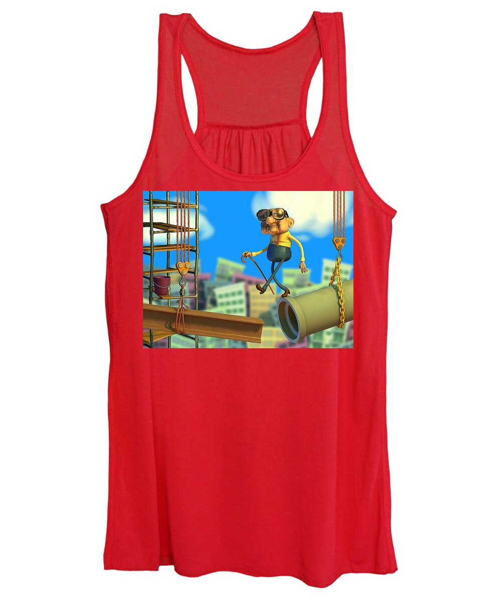 Mr Magoo Women's Tank Top featuring the digital art Mr Magoo by Super Lovely