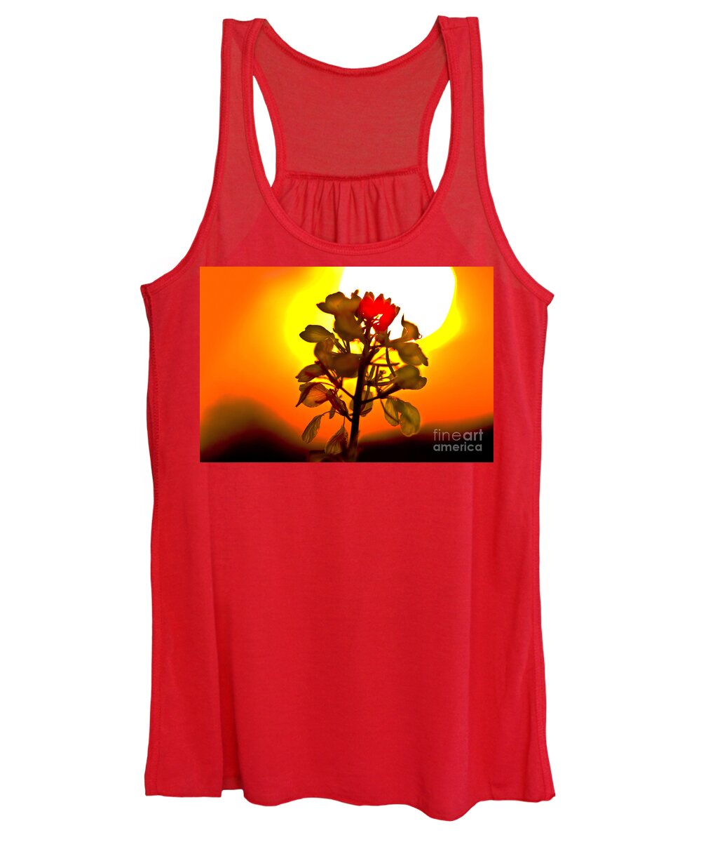 Agriculture Women's Tank Top featuring the photograph Mustard Sunset by Roger Monahan