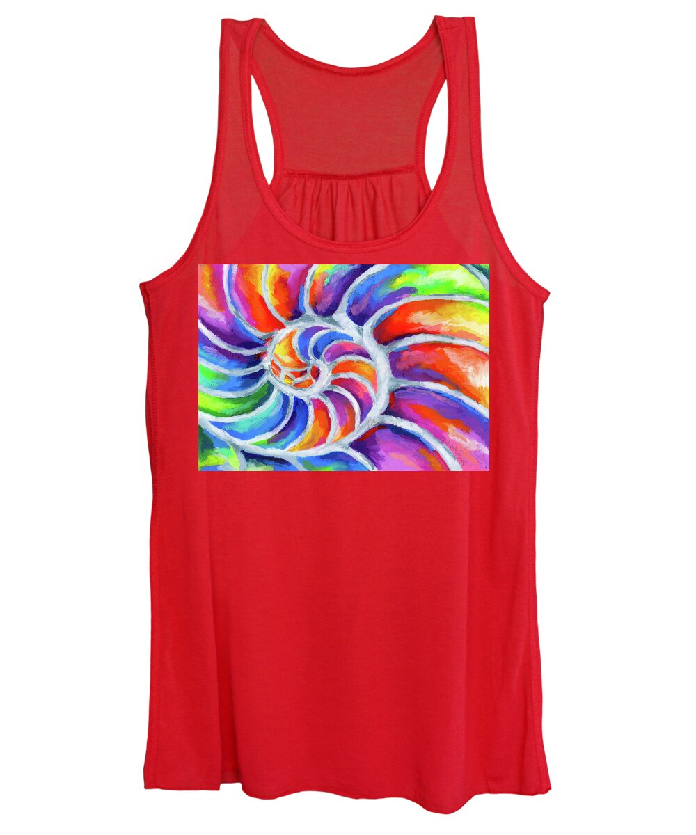 Nautilus Women's Tank Top featuring the painting Nautilus Curves by Stephen Anderson