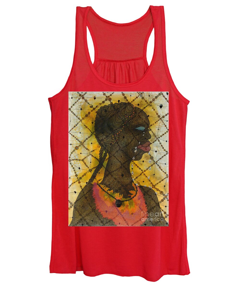 Chris Ofili - No Woman Women's Tank Top featuring the painting No Woman, No Cry by Celestial Images