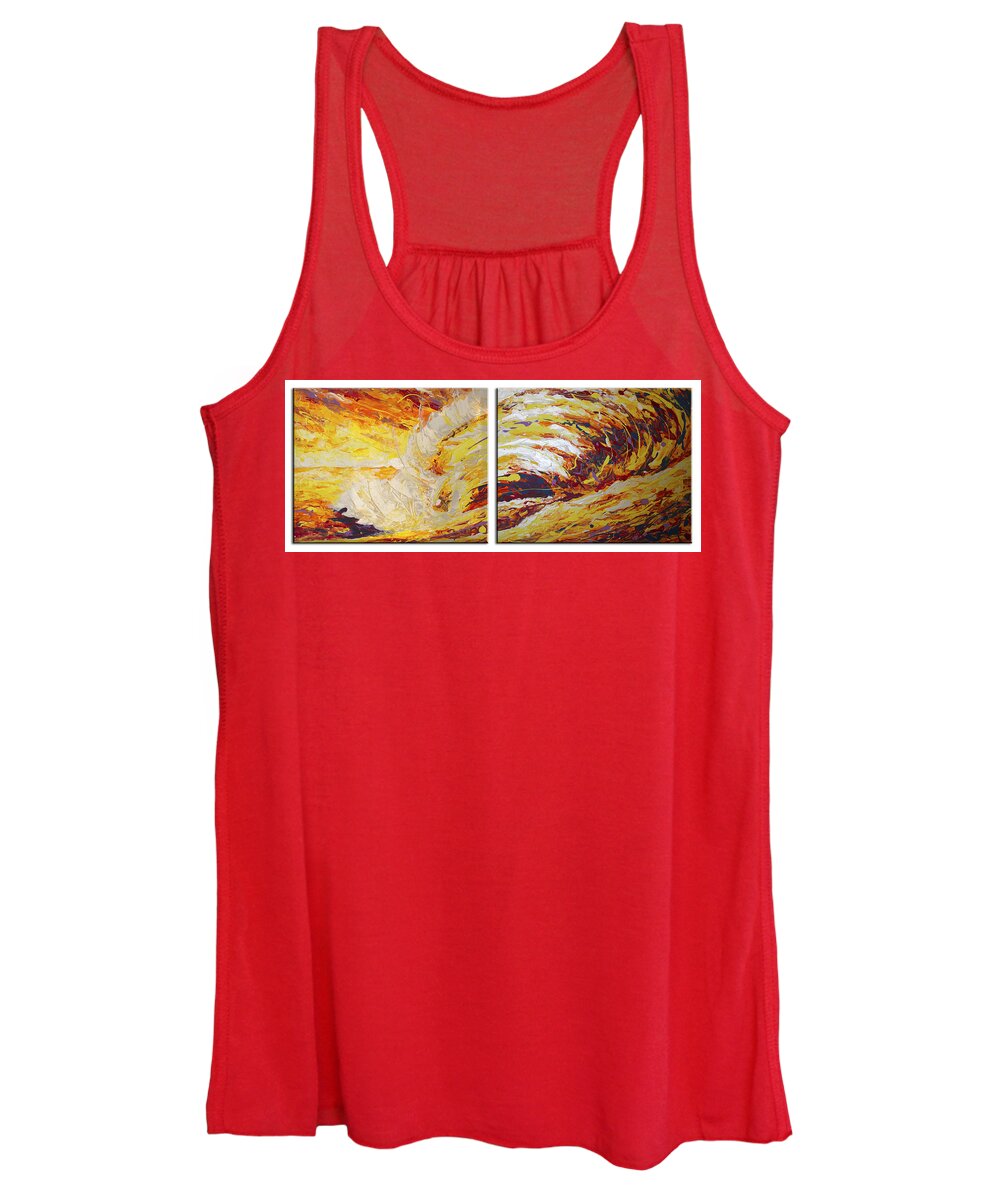 Ola Painting Women's Tank Top featuring the painting Ola Del Sol by William Love