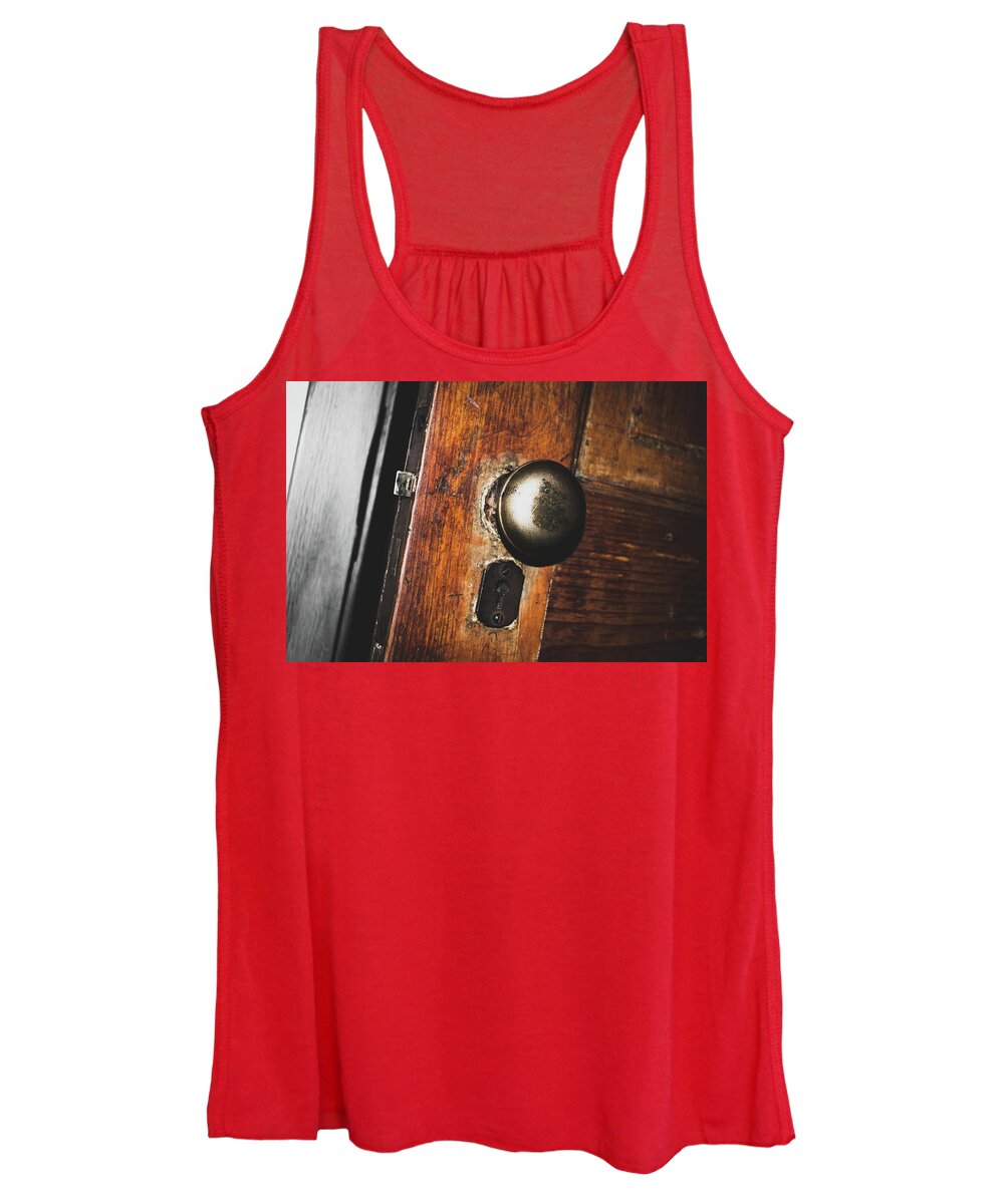 Door Women's Tank Top featuring the photograph Open to the past by Troy Stapek