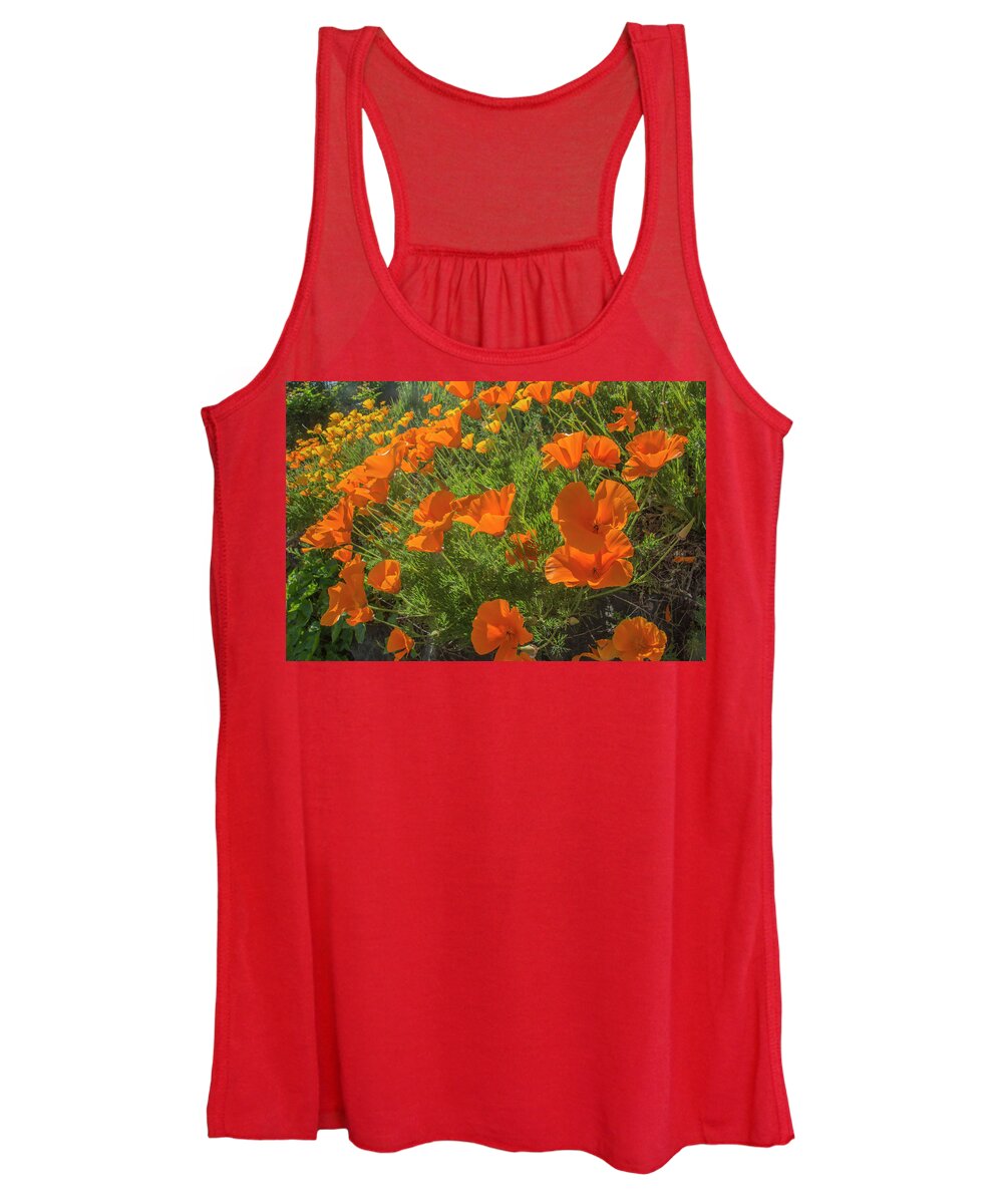 California Poppies Women's Tank Top featuring the photograph Orange Burst by Doug Scrima