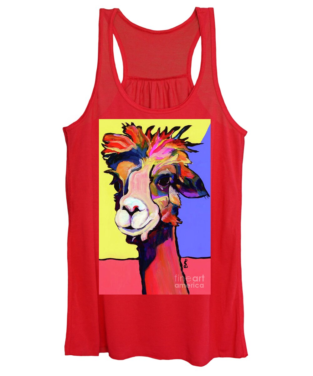 Pat Saunters-white Women's Tank Top featuring the painting Peaches by Pat Saunders-White