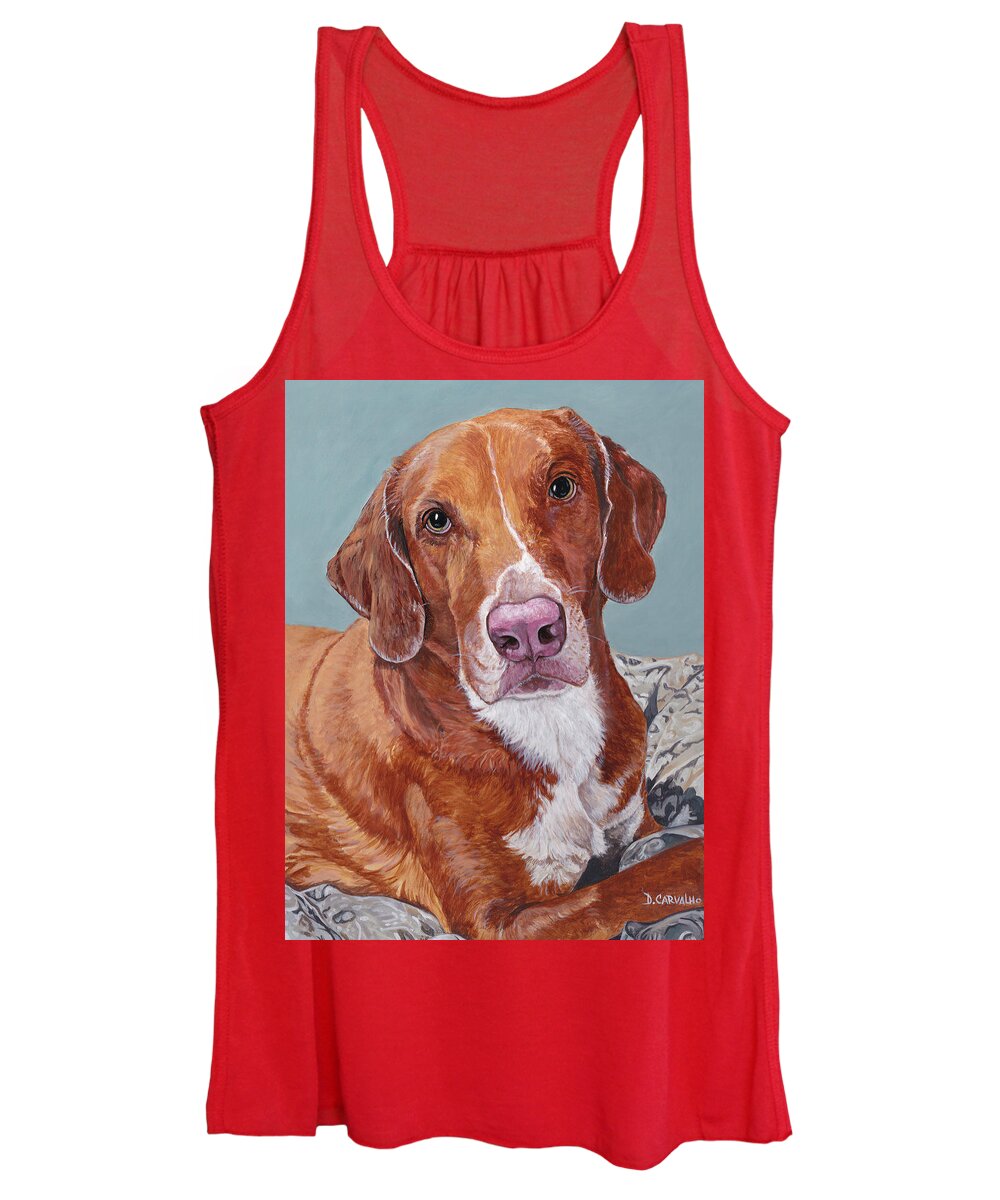 Dogs Women's Tank Top featuring the painting Phoebe by Daniel Carvalho