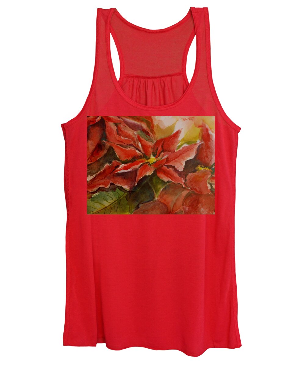 Poinsettia Women's Tank Top featuring the painting Poinsettia by B Rossitto