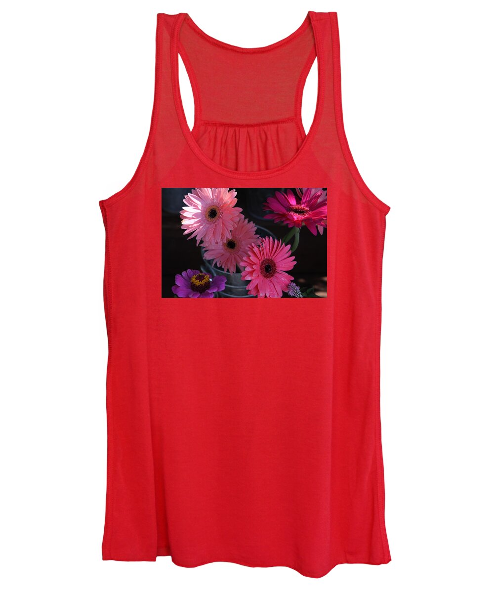 Pink Flowers Women's Tank Top featuring the photograph Pretty In Pink by Karen Ruhl