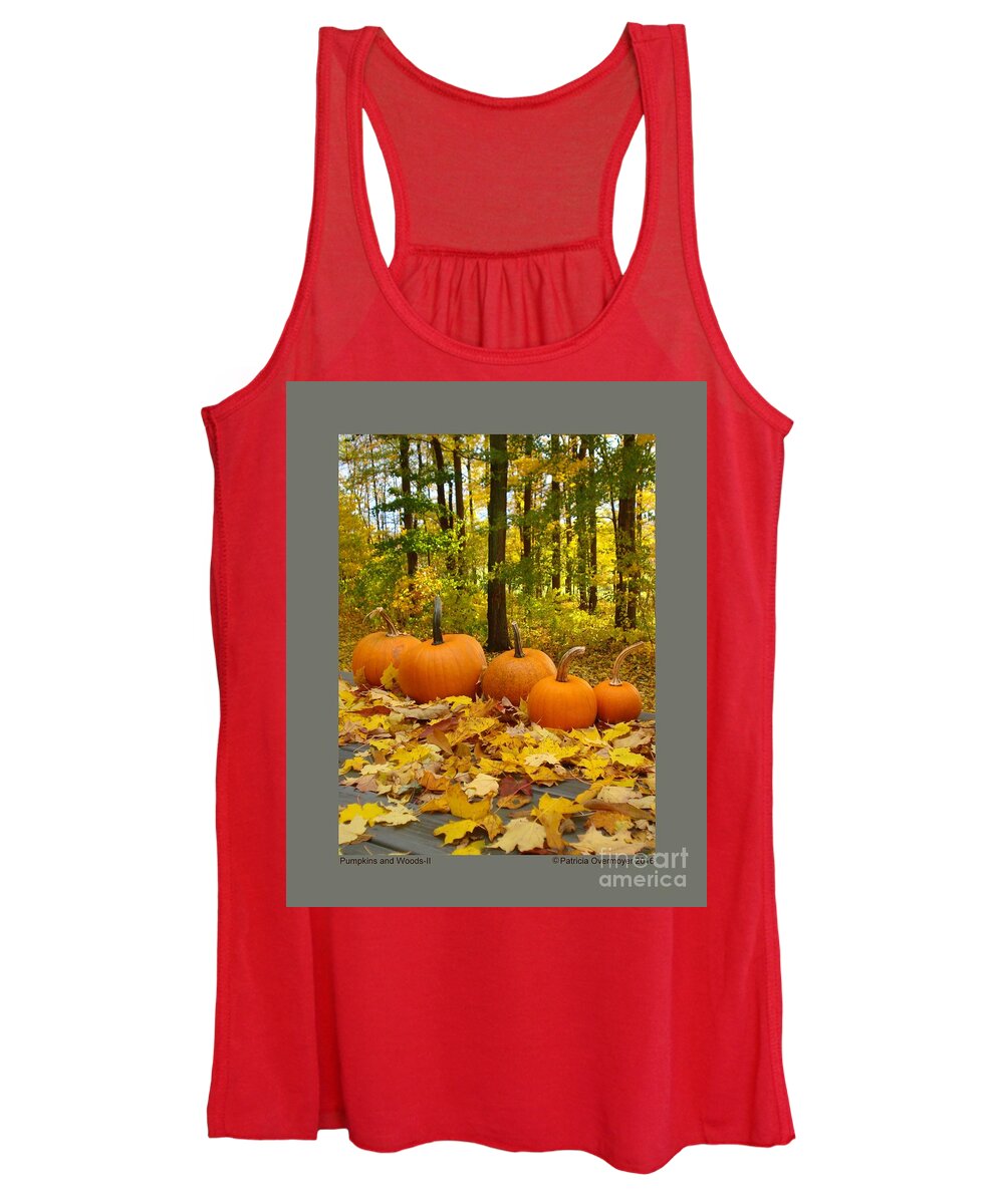 Pumpkin Women's Tank Top featuring the photograph Pumpkins and Woods-II by Patricia Overmoyer