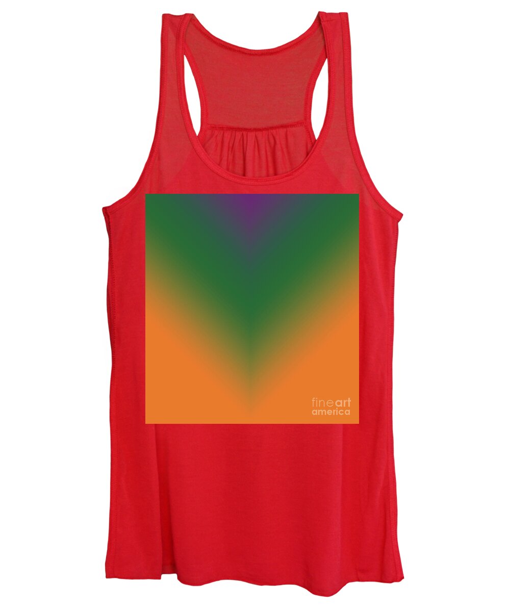 Abstract Women's Tank Top featuring the photograph Purple, Green and Orange by Rosanne Licciardi