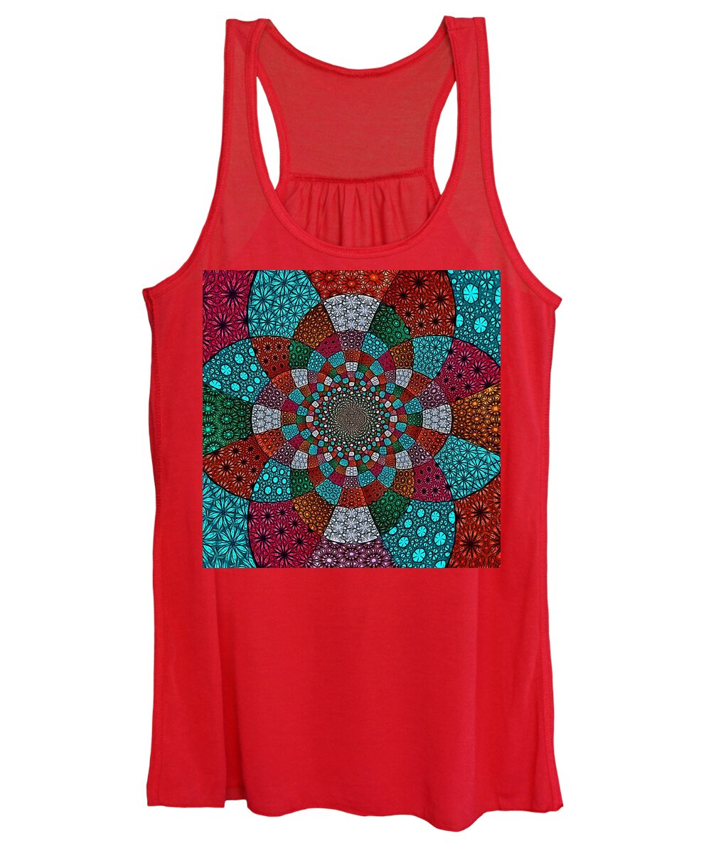 Quilt Women's Tank Top featuring the photograph Quilted Glasswork by Nick Heap