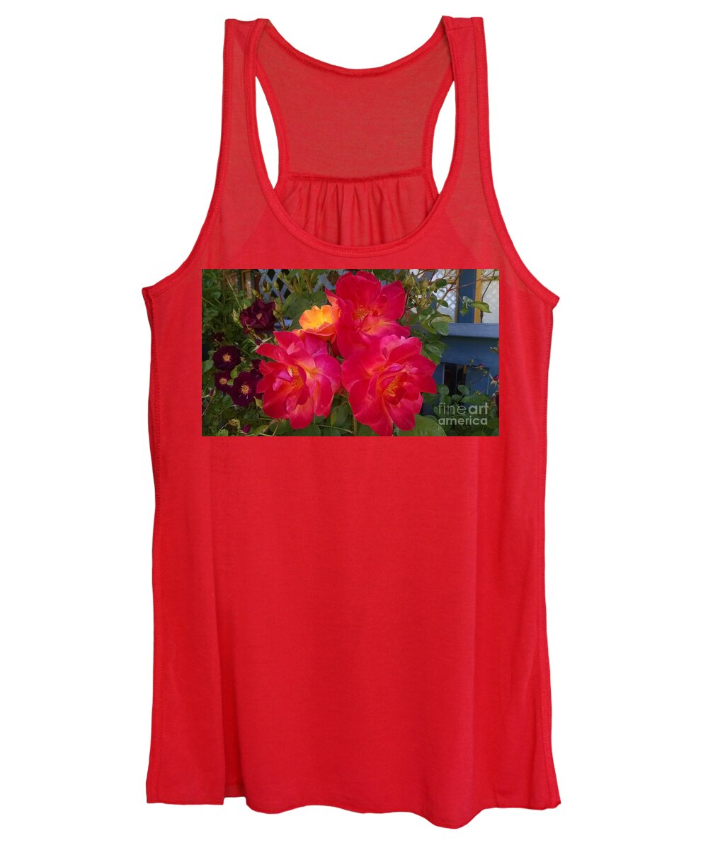 Botanical Women's Tank Top featuring the photograph Red and orange rose by Steven Wills